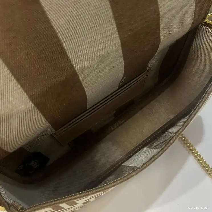 Affordable HOT Motif Coffee In FF Baguette Fendi Fabric Mini Bag 0519